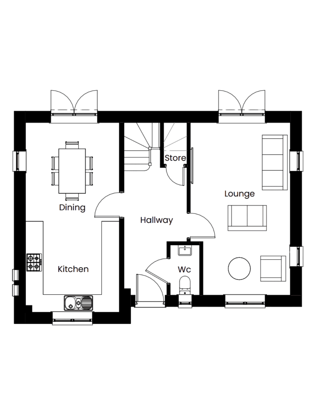 The Boulder Ground Floor Plan - The Oaks, Skipton